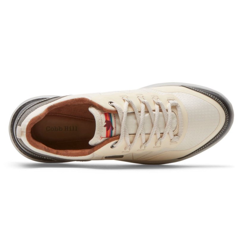 Women Rockport Skylar Tie Waterproof Sneakers Cream USA | FZ9-49834