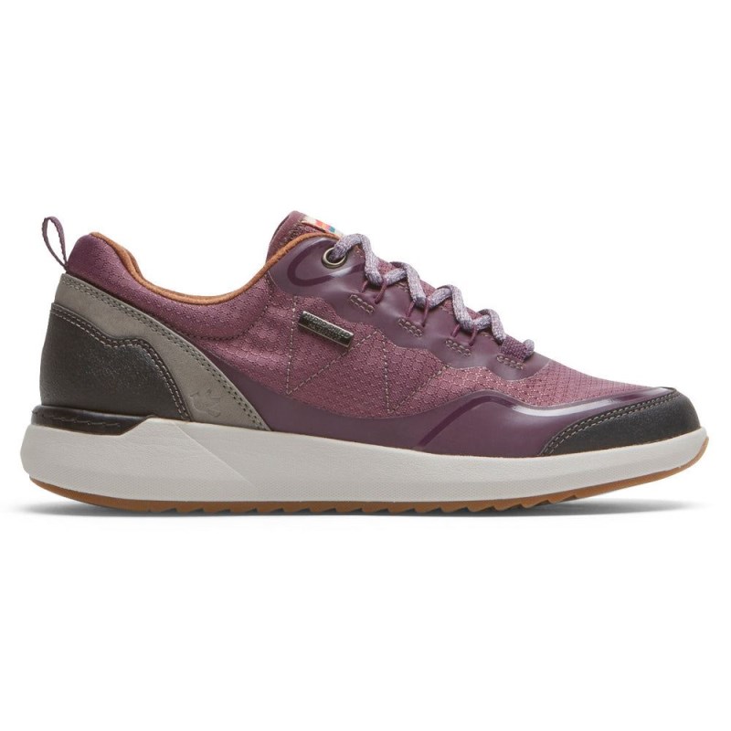 Women Rockport Skylar Tie Waterproof Sneakers Purple USA | GN2-82958