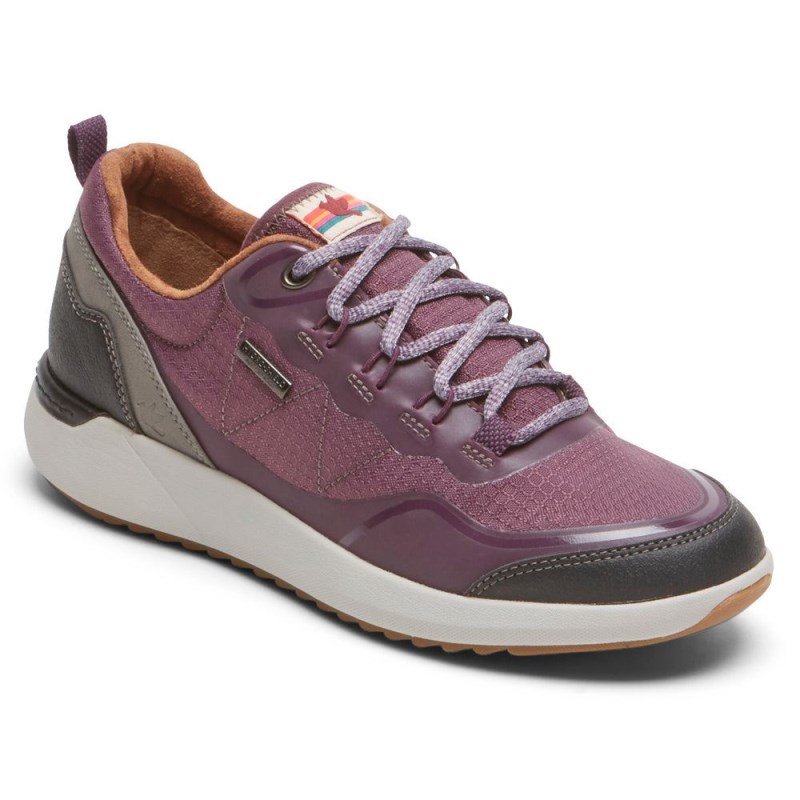 Women Rockport Skylar Tie Waterproof Sneakers Purple USA | GN2-82958