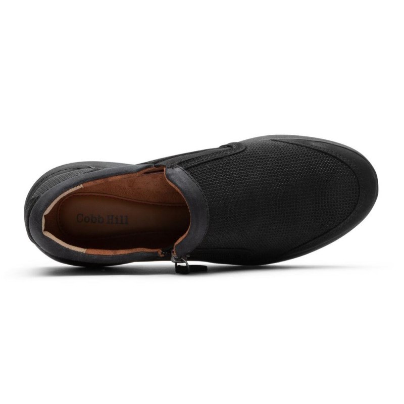 Women Rockport Skylar Zip Slip Ons Black USA | MA0-80508