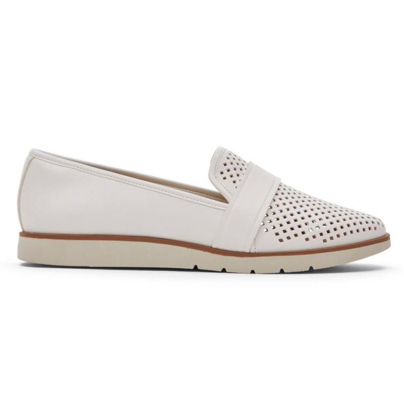 Women Rockport Stacie Perforated Loafers White USA | EN1-92219