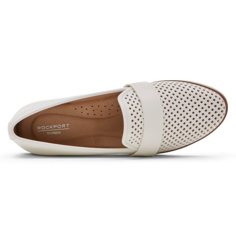 Women Rockport Stacie Perforated Loafers White USA | EN1-92219