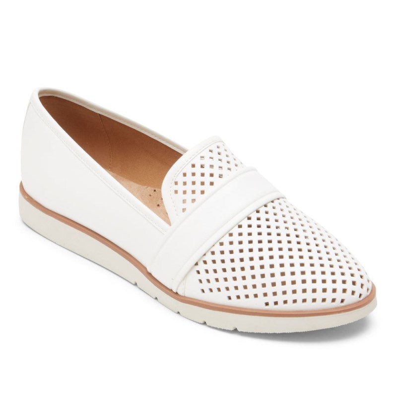 Women Rockport Stacie Perforated Loafers White USA | EN1-92219