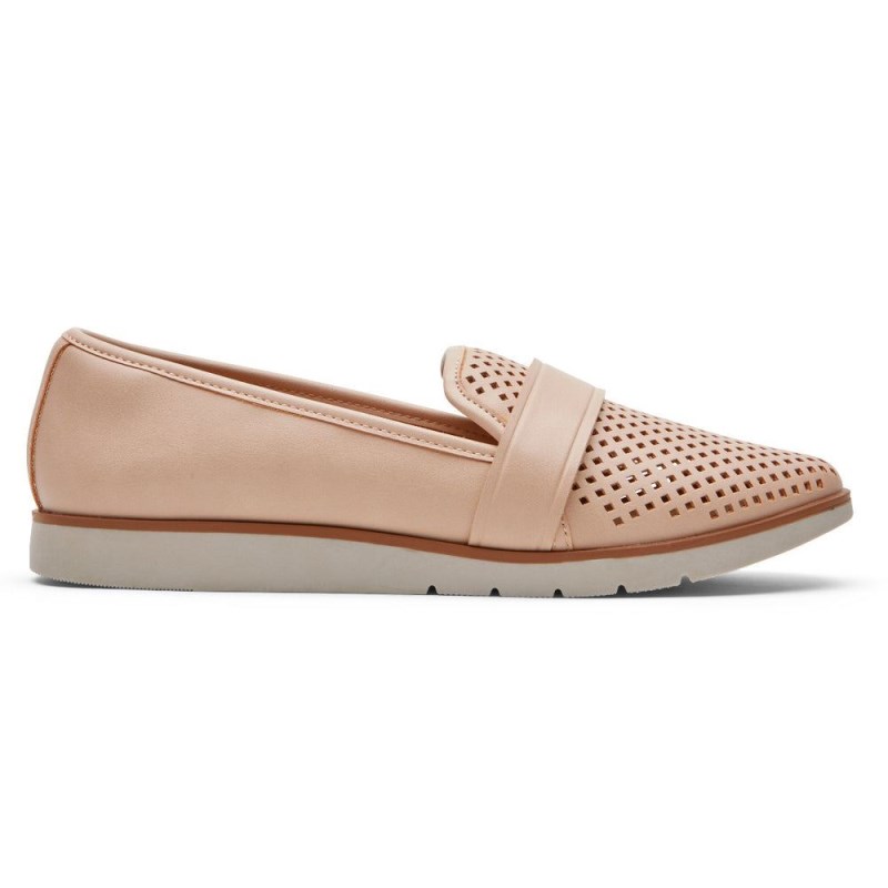 Women Rockport Stacie Perforated Loafers Pink USA | TS2-76387