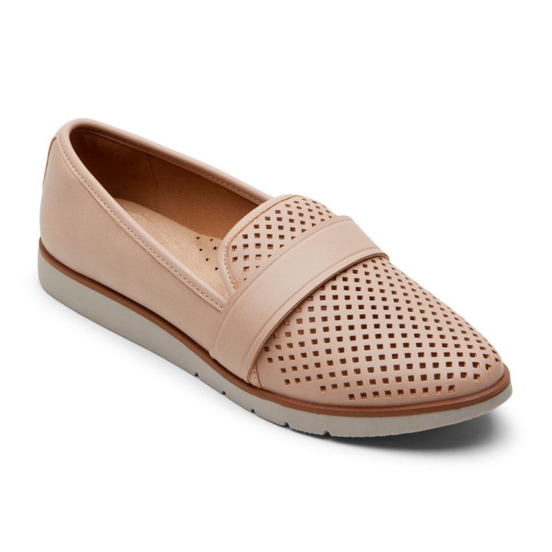 Women Rockport Stacie Perforated Loafers Pink USA | TS2-76387