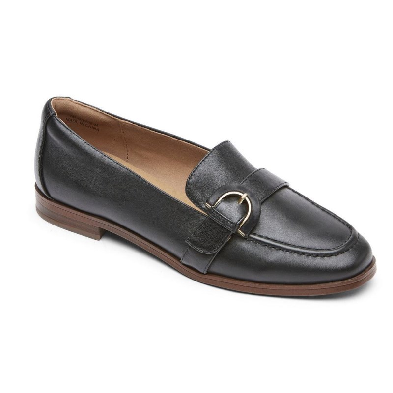 Women Rockport Susana Buckle Loafers Black USA | MB6-94949