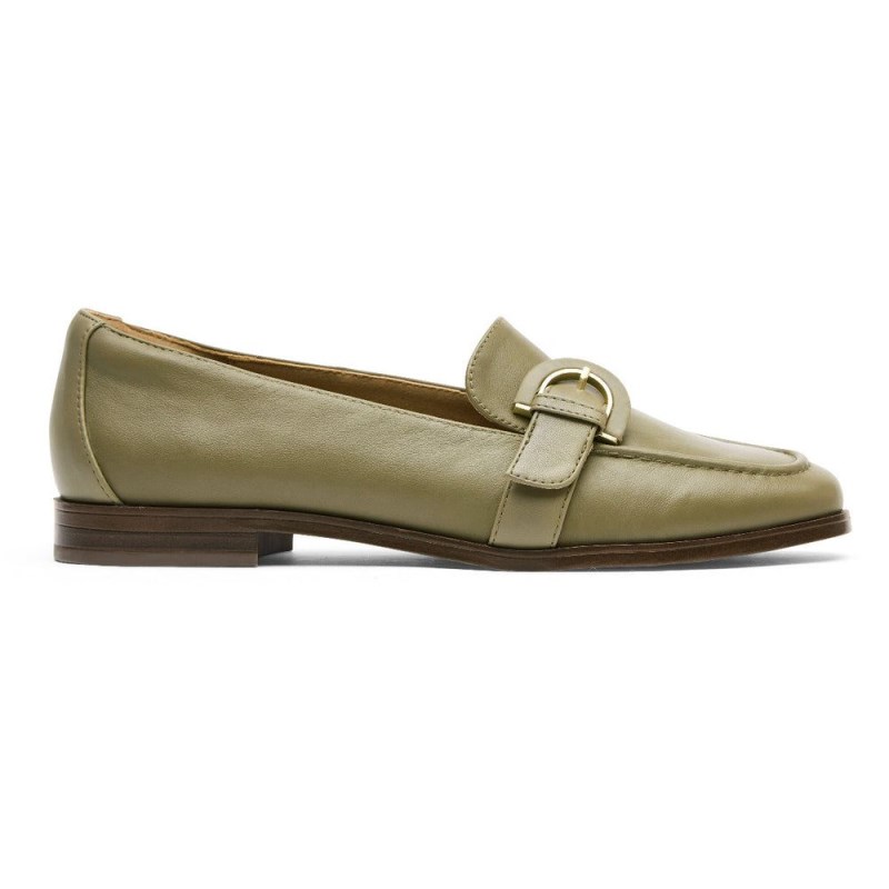 Women Rockport Susana Buckle Loafers Green USA | IS6-47524