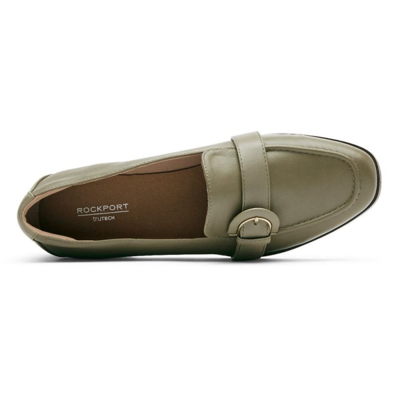 Women Rockport Susana Buckle Loafers Green USA | IS6-47524