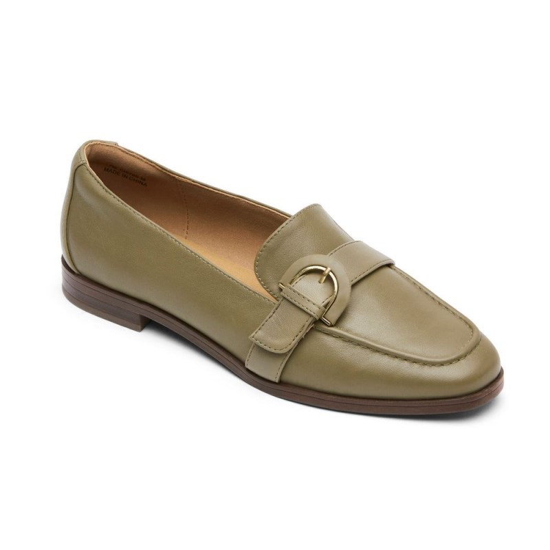 Women Rockport Susana Buckle Loafers Green USA | IS6-47524