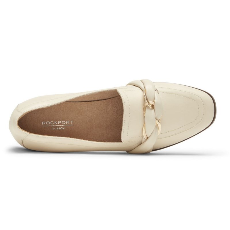 Women Rockport Susana Woven Chain Loafers Cream USA | FW6-81668