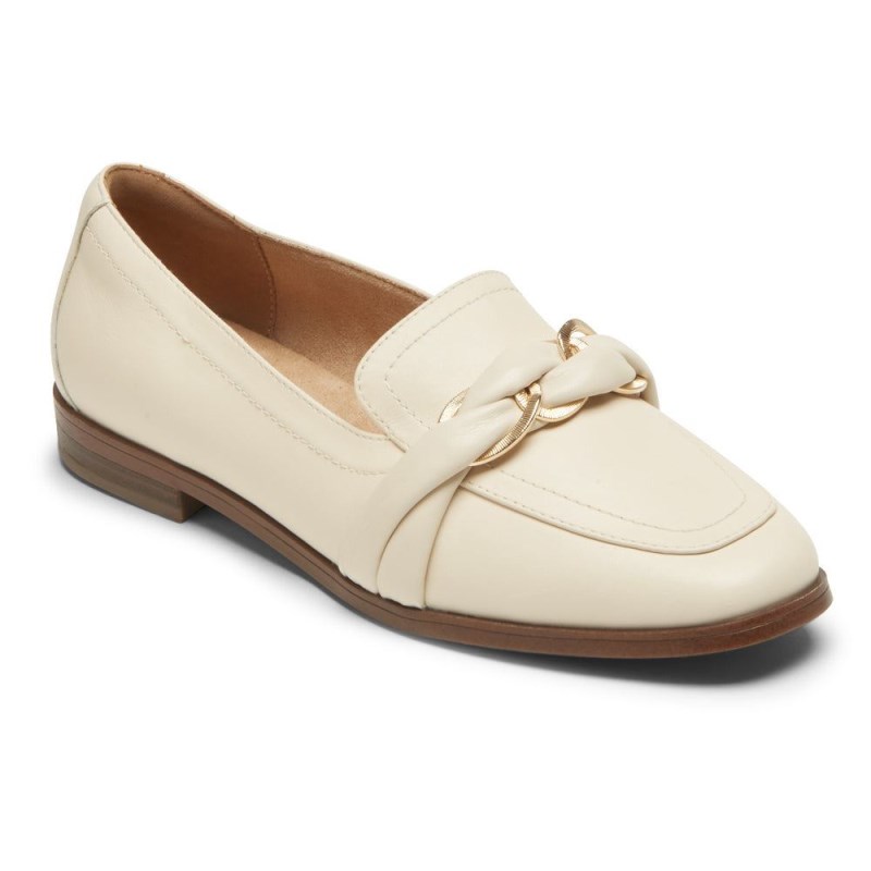 Women Rockport Susana Woven Chain Loafers Cream USA | FW6-81668