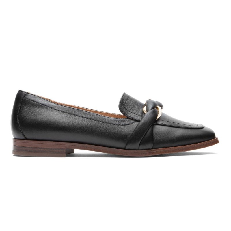 Women Rockport Susana Woven Chain Loafers Black USA | XJ7-62516