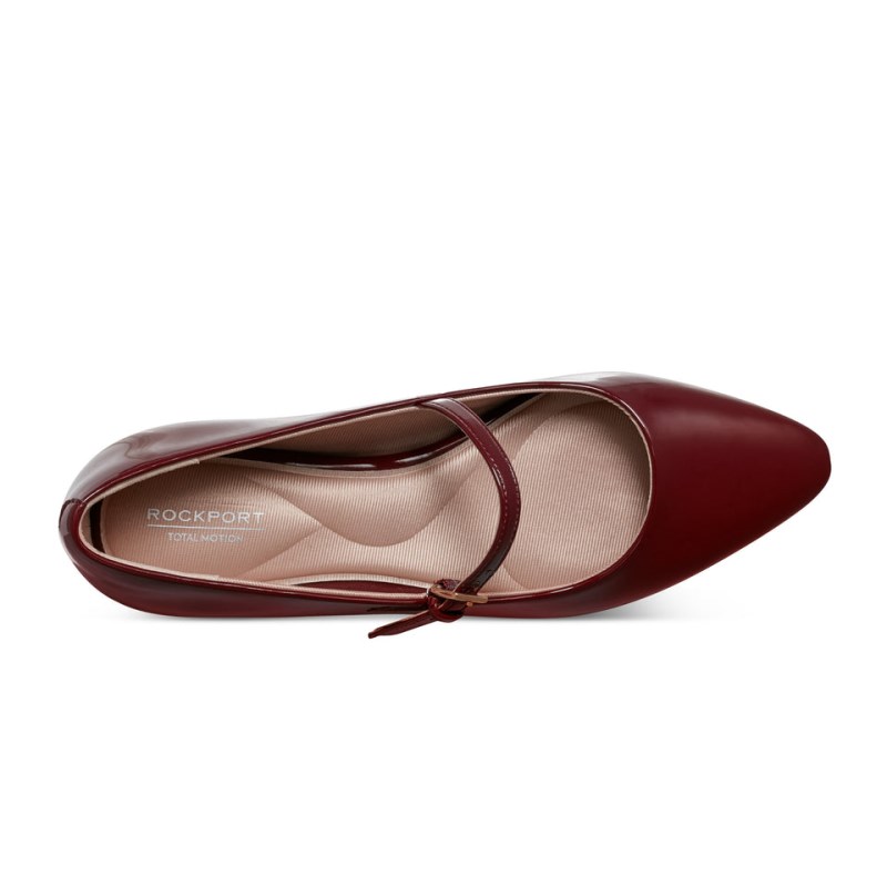 Women Rockport Taren Total Motion Pointy Toe Dress Ballet Flats Dark Red USA | EP4-00500