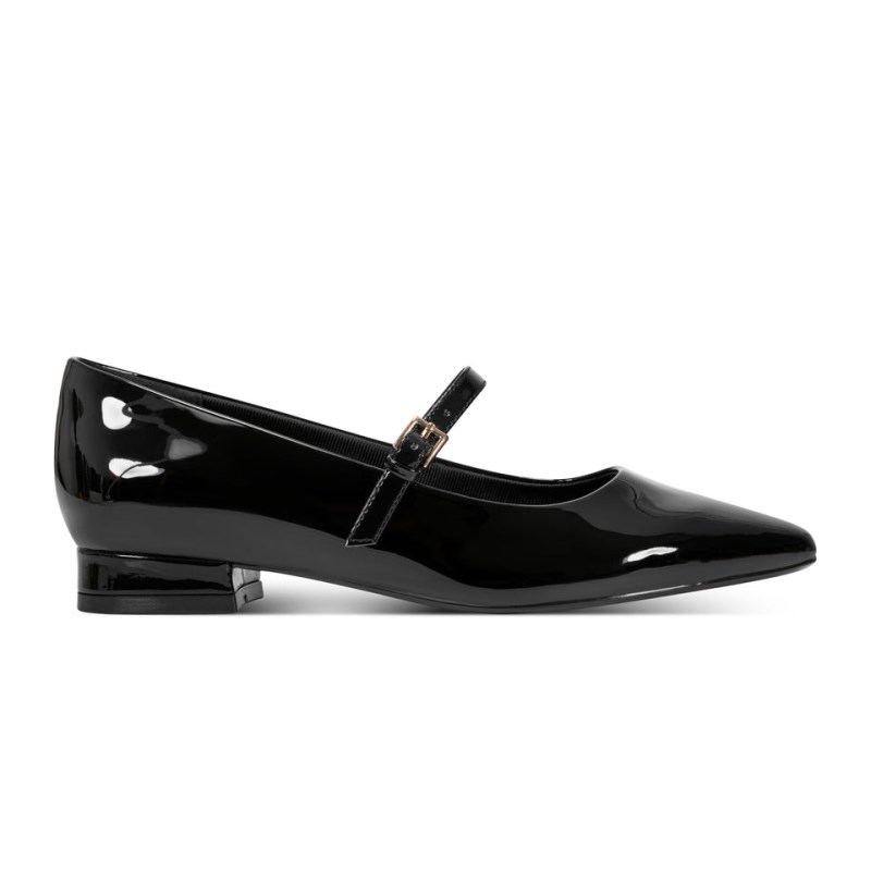 Women Rockport Taren Total Motion Pointy Toe Dress Ballet Flats Black USA | OX5-00970