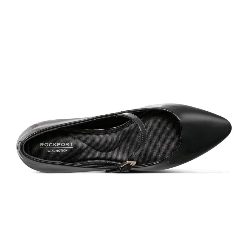 Women Rockport Taren Total Motion Pointy Toe Dress Ballet Flats Black USA | OX5-00970