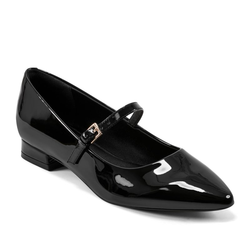 Women Rockport Taren Total Motion Pointy Toe Dress Ballet Flats Black USA | OX5-00970