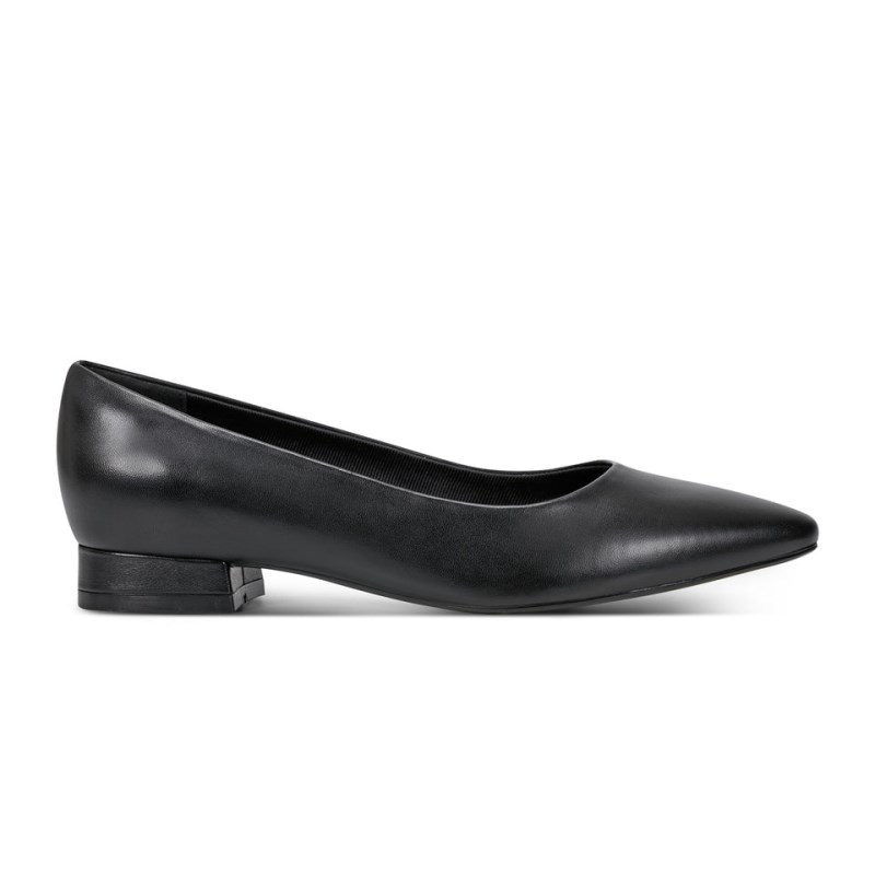 Women Rockport Tessa Total Motion Pointy Toe Dress Ballet Flats Black USA | AR3-81988