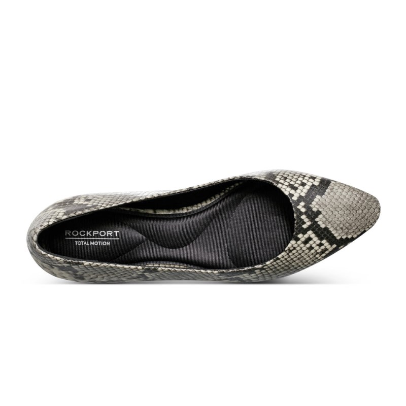 Women Rockport Tessa Total Motion Pointy Toe Dress Ballet Flats Black USA | YP7-71057