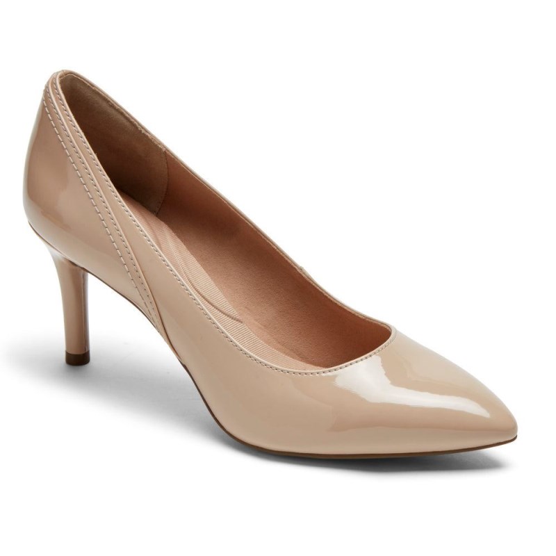 Women Rockport Total Motion 75mm Pieced Heel Pumps Beige USA | AE6-30863