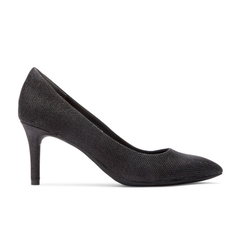 Women Rockport Total Motion 75mm Pointed Toe Pumps Black USA | YJ0-64186