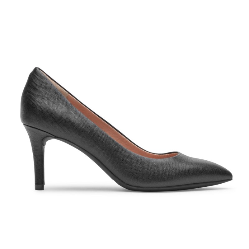 Women Rockport Total Motion 75mm Pointed Toe Pumps Black USA | HO4-39923