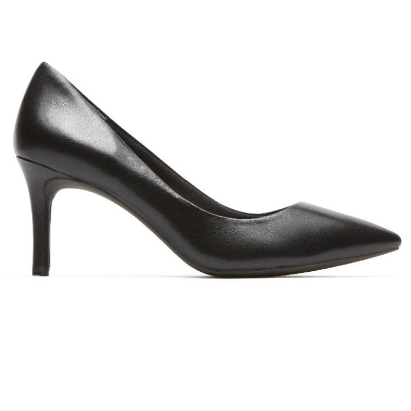 Women Rockport Total Motion 75mm Pointed Toe Pumps Black USA | FI5-50785