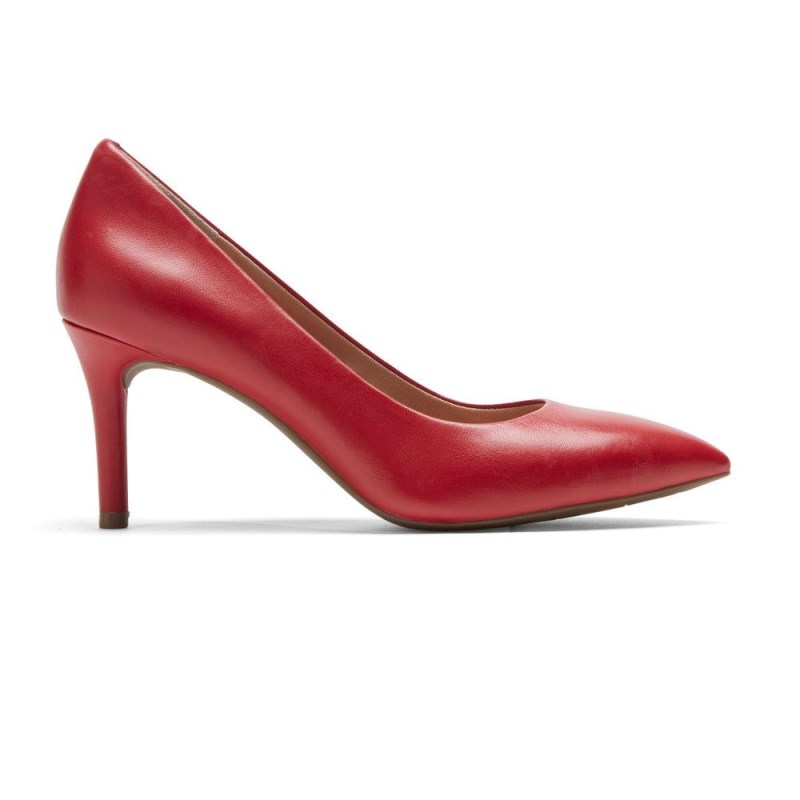 Women Rockport Total Motion 75mm Pointed Toe Heel Pumps Red USA | AJ1-70487