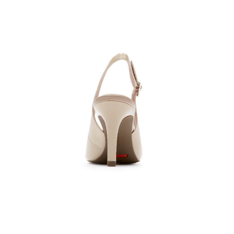 Women Rockport Total Motion 75mm Slingback Beige USA | VL6-93969