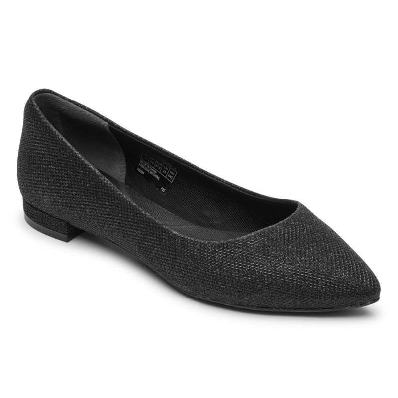 Women Rockport Total Motion Adelyn Ballet Flats Black USA | MA6-90279