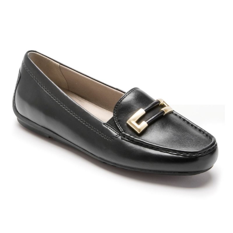 Women Rockport Total Motion Driver Ornament Loafers Black USA | CE1-24822