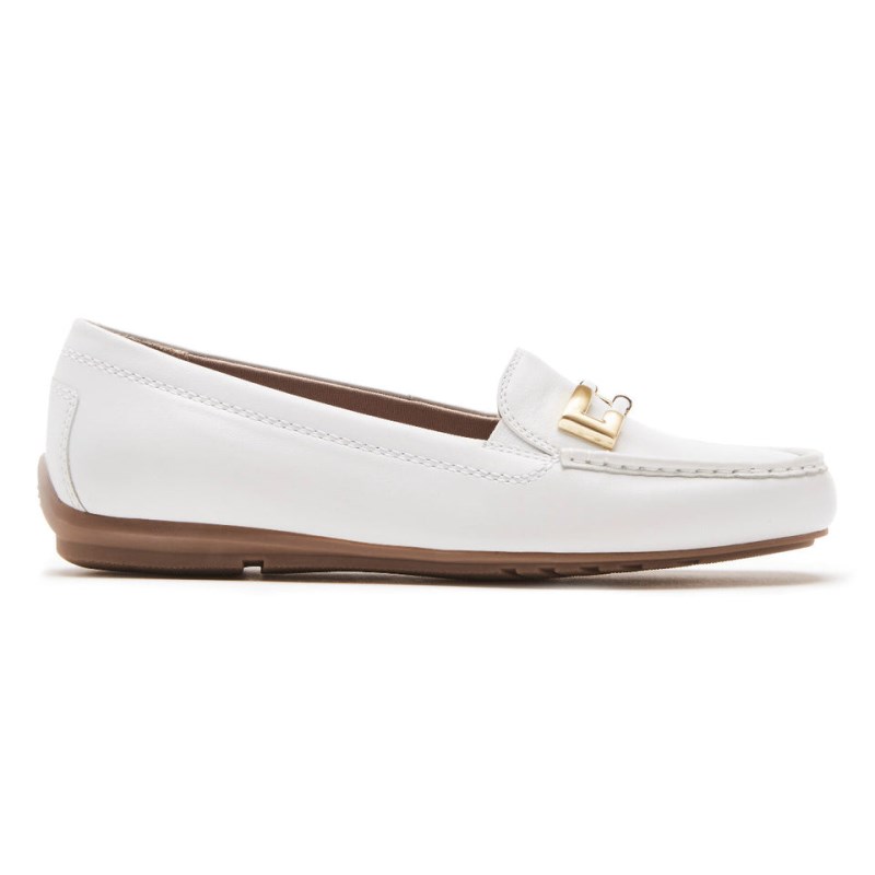 Women Rockport Total Motion Driver Ornament Loafers White USA | GE3-09990