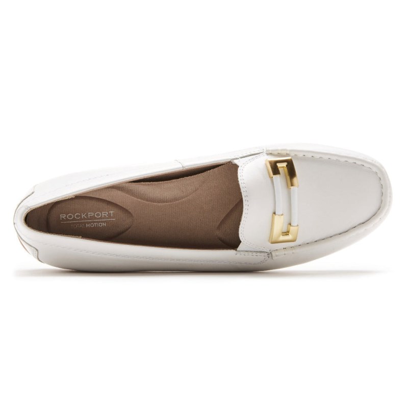 Women Rockport Total Motion Driver Ornament Loafers White USA | GE3-09990