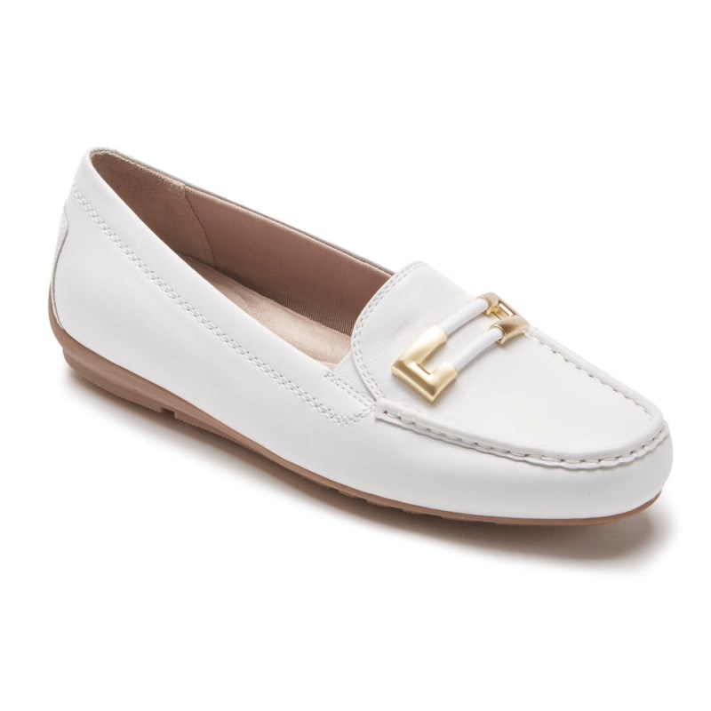 Women Rockport Total Motion Driver Ornament Loafers White USA | GE3-09990