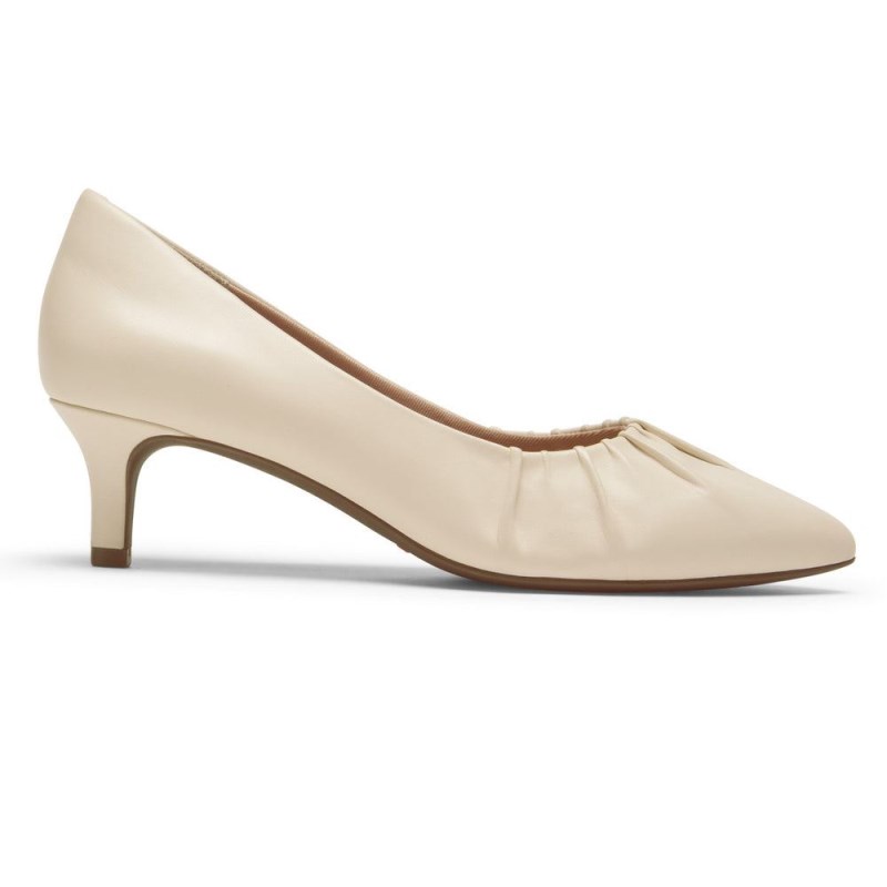 Women Rockport Total Motion Kalila Gathered Heels Cream USA | NB3-09150