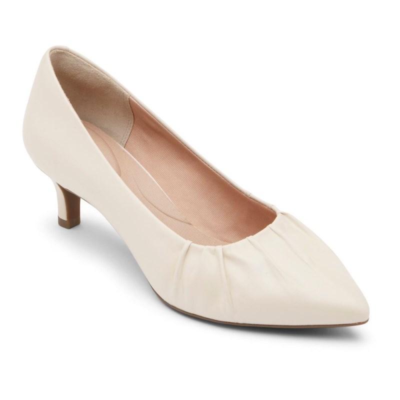 Women Rockport Total Motion Kalila Gathered Heels Cream USA | NB3-09150