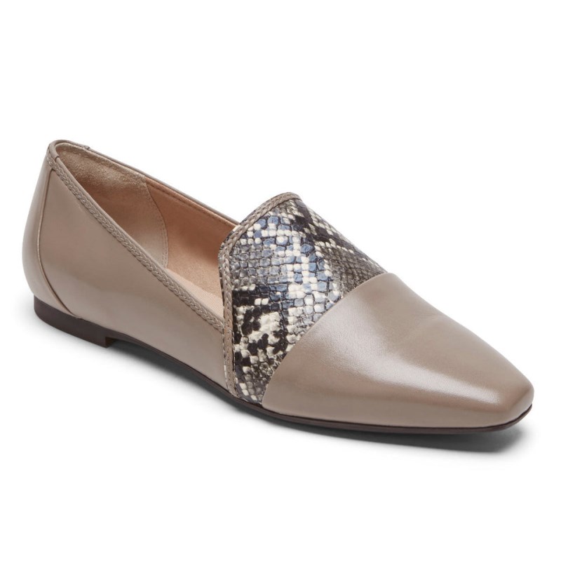 Women Rockport Total Motion Laylani Accent Loafers Grey Brown USA | QH2-32313