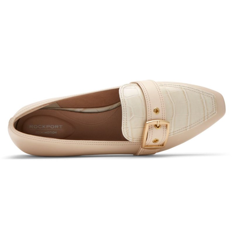 Women Rockport Total Motion Laylani Buckle Loafers Cream USA | AE0-93289