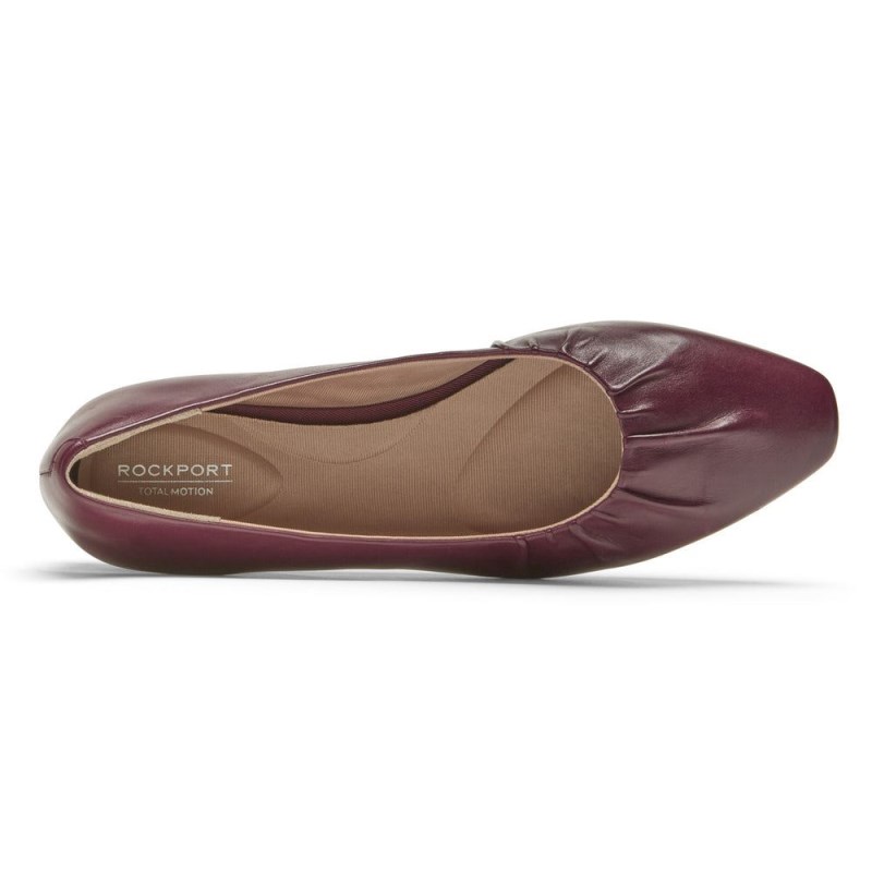 Women Rockport Total Motion Laylani Gathered Flat Ballet Flats Red USA | SY1-85888