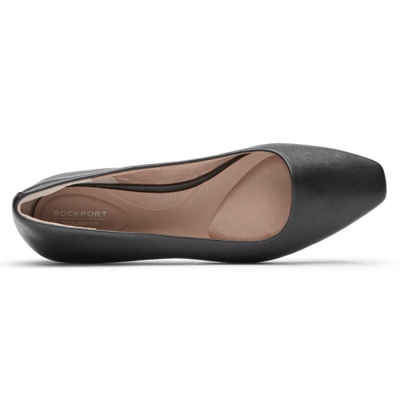 Women Rockport Total Motion Laylani Plain Ballet Flats Black USA | UF6-01620