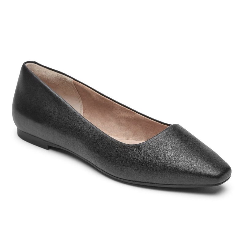 Women Rockport Total Motion Laylani Plain Ballet Flats Black USA | UF6-01620