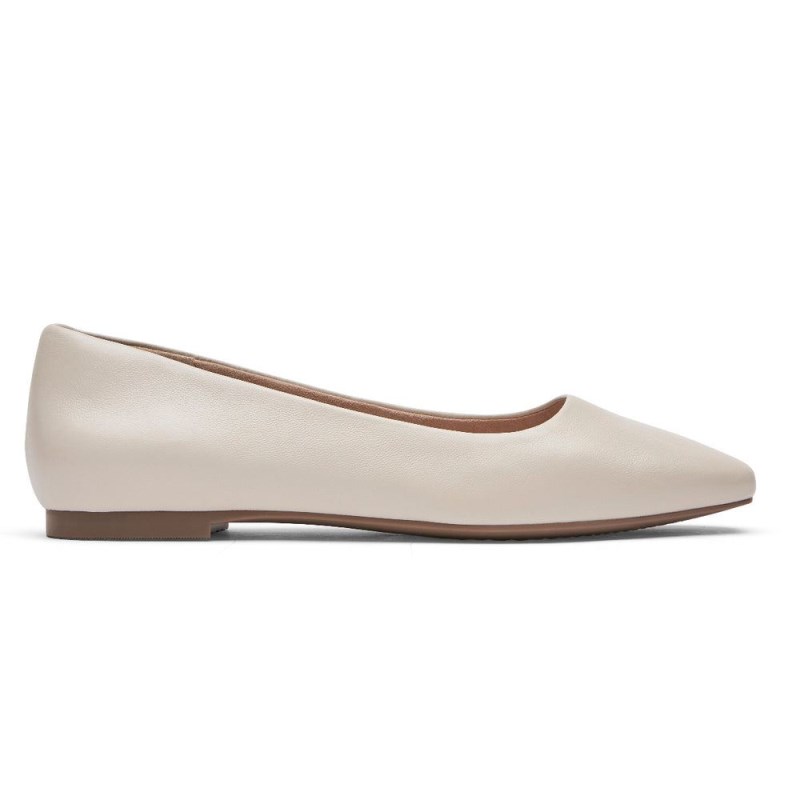 Women Rockport Total Motion Laylani Plain Ballet Flats Cream USA | BL0-04990