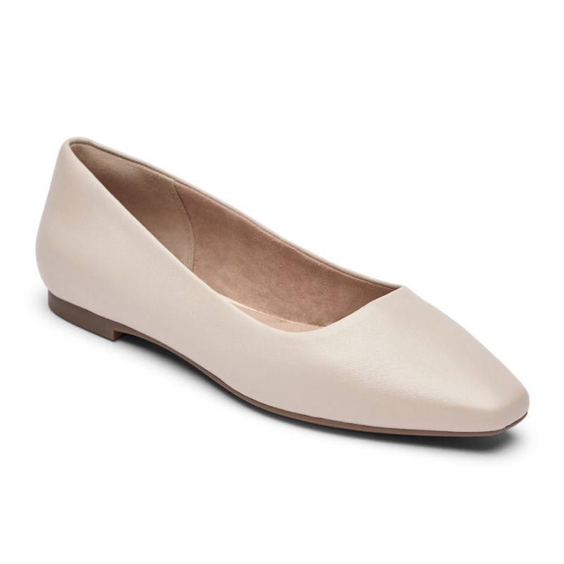 Women Rockport Total Motion Laylani Plain Ballet Flats Cream USA | BL0-04990