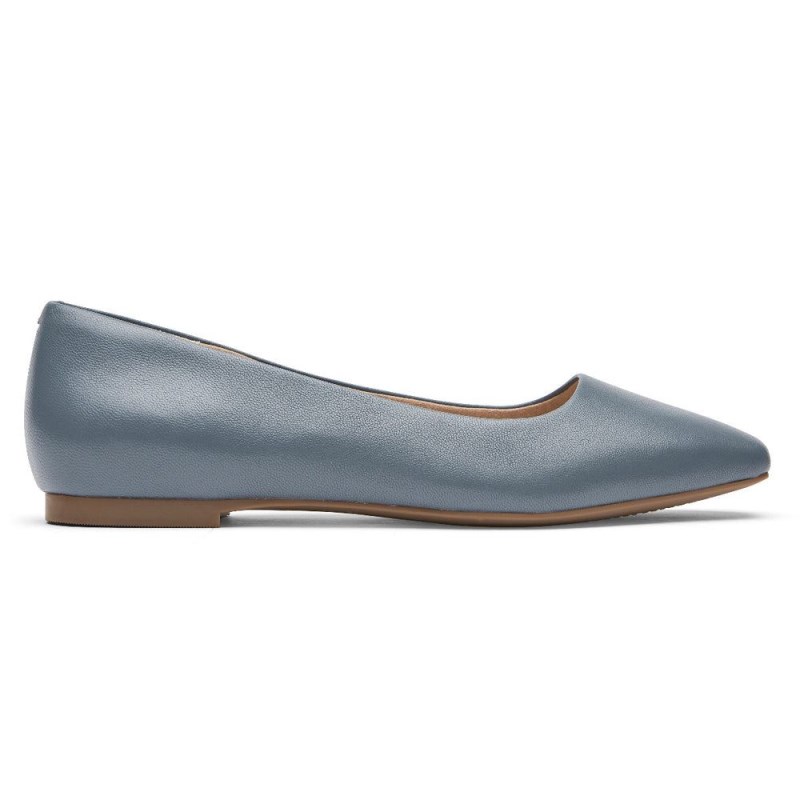 Women Rockport Total Motion Laylani Plain Ballet Flats Blue USA | JO1-85528