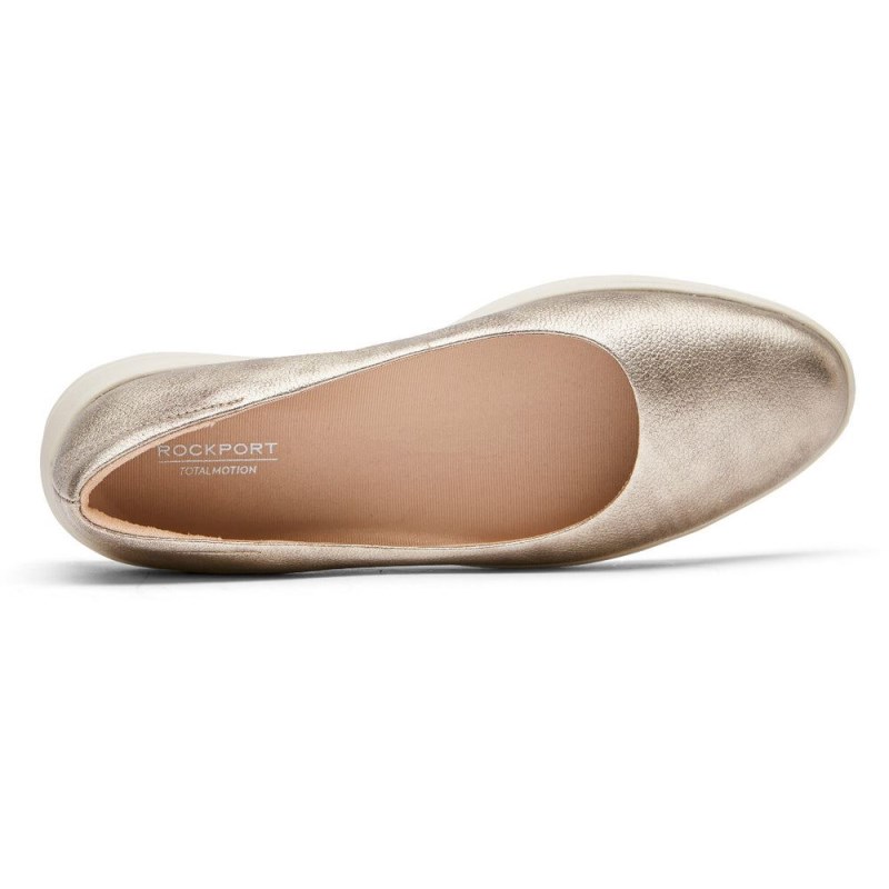 Women Rockport Total Motion Lillie Ballet Flats Gold USA | WU1-51365