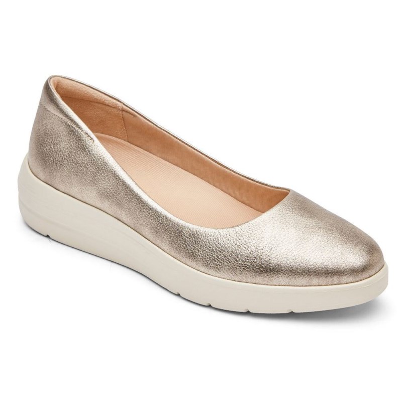 Women Rockport Total Motion Lillie Ballet Flats Gold USA | WU1-51365