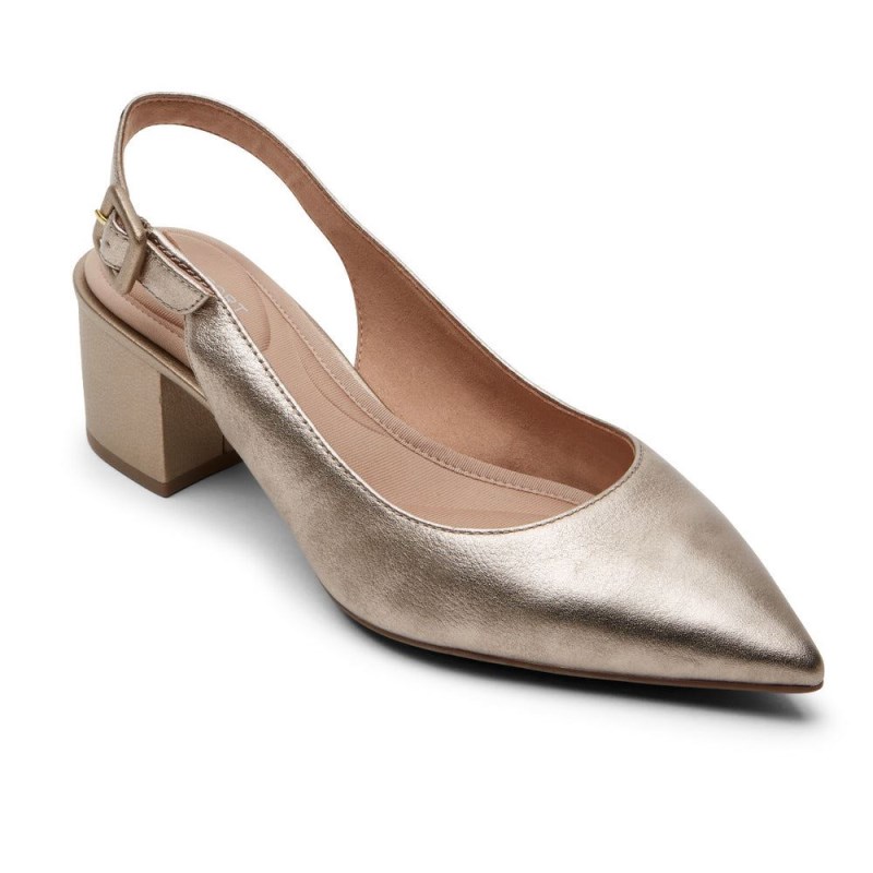 Women Rockport Total Motion Noelle Slingback Gold USA | OP9-76907