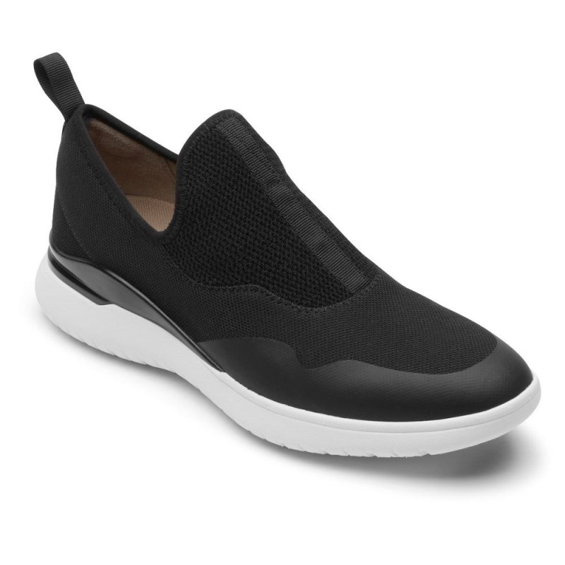 Women Rockport Total Motion Sport Mesh Slip-On Sneakers Black USA | DR9-27182