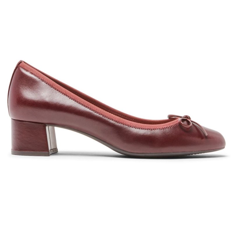 Women Rockport Total Motion Sydney Bow Pump Pumps Dark Red USA | PH2-89378