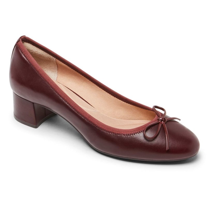 Women Rockport Total Motion Sydney Bow Pump Pumps Dark Red USA | PH2-89378