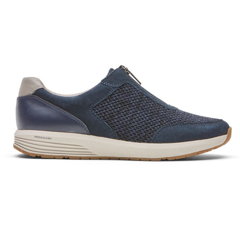 Women Rockport Trustride ProWalker Zip Sneakers Indigo USA | UI3-90419